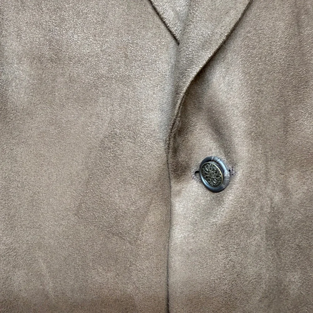 Andrew Fezza‎ Faux Suede Sport Coat Blazer Mens 48L Brown Three Button Jacket